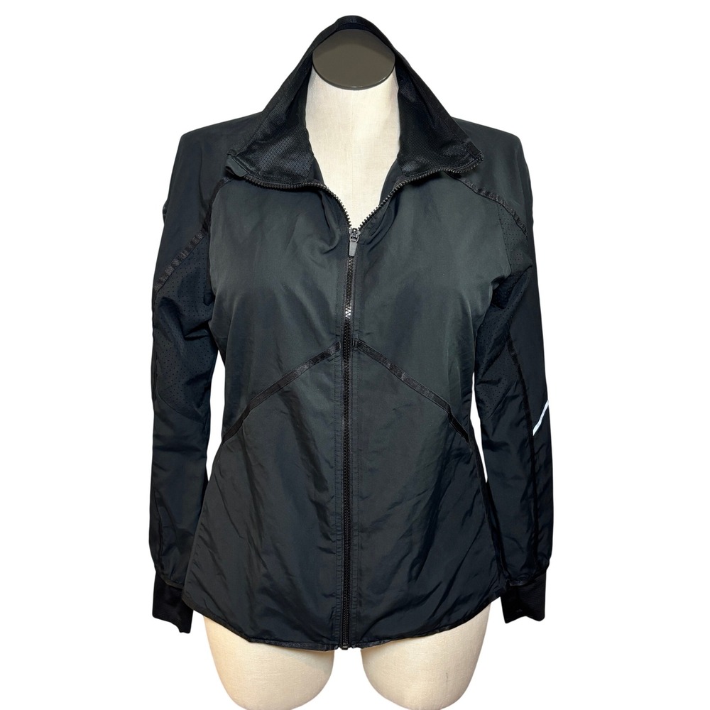 Champion Women Polyester Windbreaker Jacket Athletic Performance Large Black
